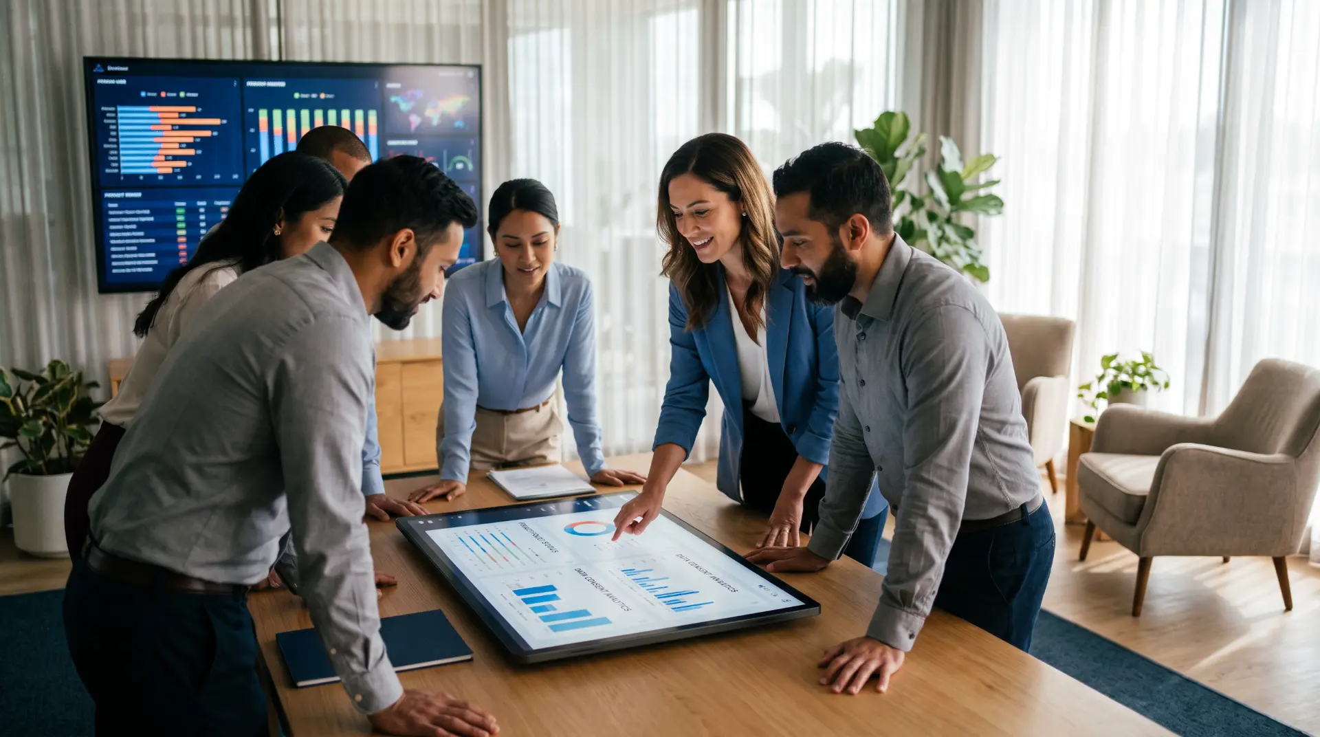 Privacy and digital teams reviewing consent data and governance dashboards together